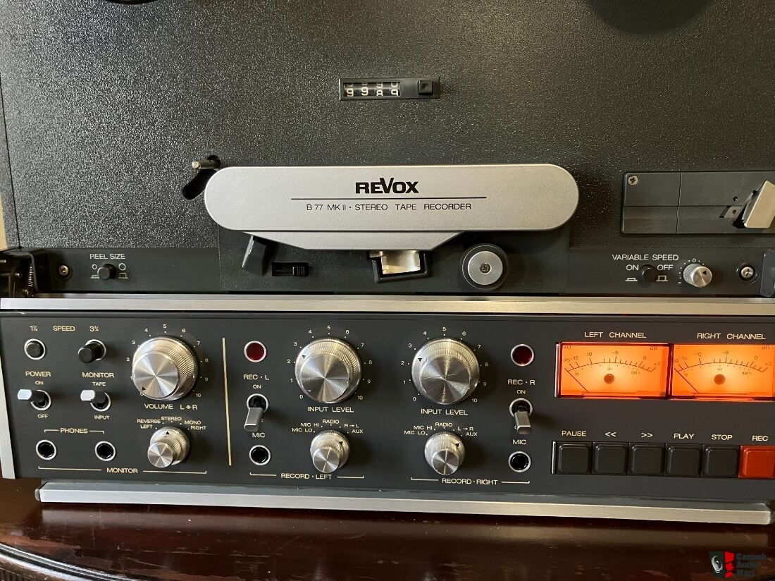 Revox B-77 MKII half track 7.5 and 15 IPS with Revox Nab Adapters Reel to  Reel For Sale - Canuck Audio Mart