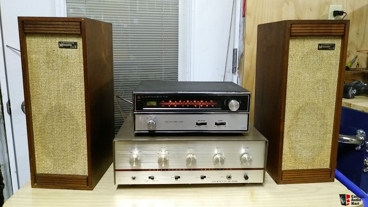 Vintage Lafayette Tube Amp LA224A, Tuner LT225 & Bookshelf Speakers