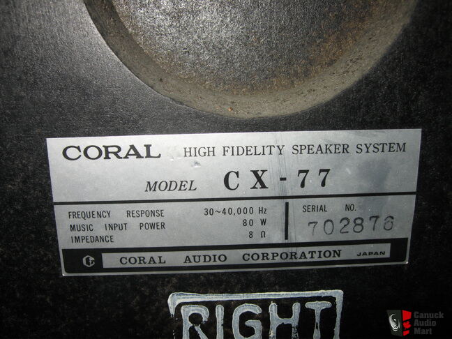 Vintage Coral CX-77 Speakers-NICE !! Photo #488674 - US Audio Mart