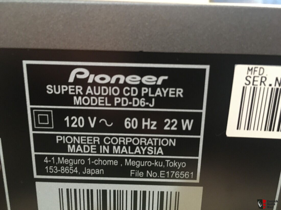 Pioneer Elite PD-D6-J SACD Player , with remote Photo #4911184