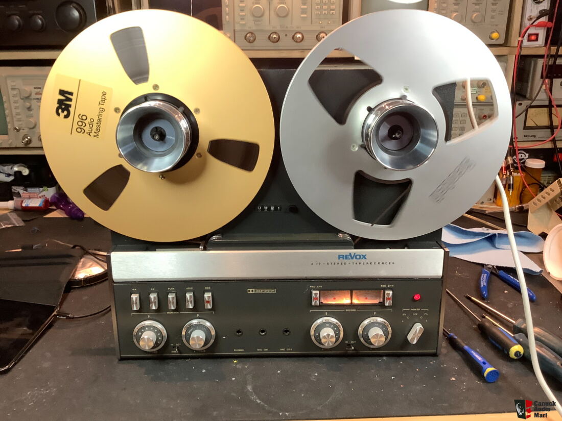 Revox A77 Reel to Reel with 45 Tape Reels (REDUCED) Photo #4531910 - Canuck  Audio Mart