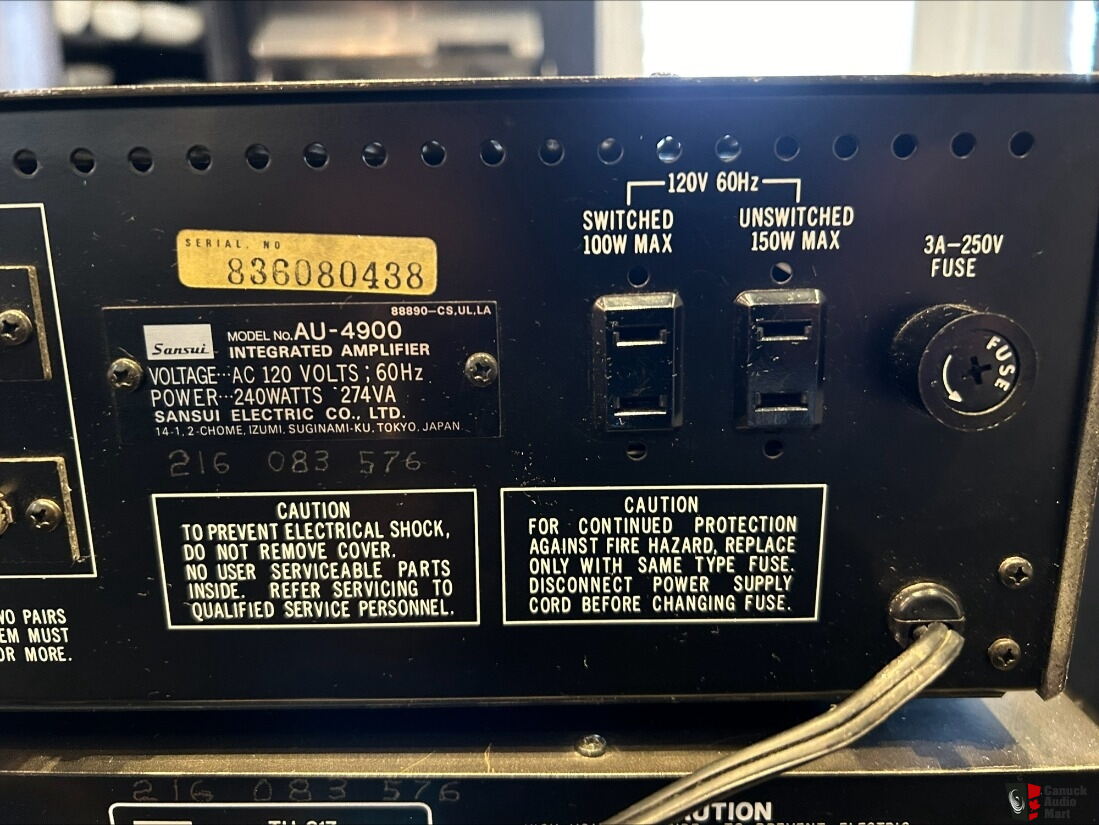 Sansui - AU-4900 + TU-3900 - Installation HI-FI