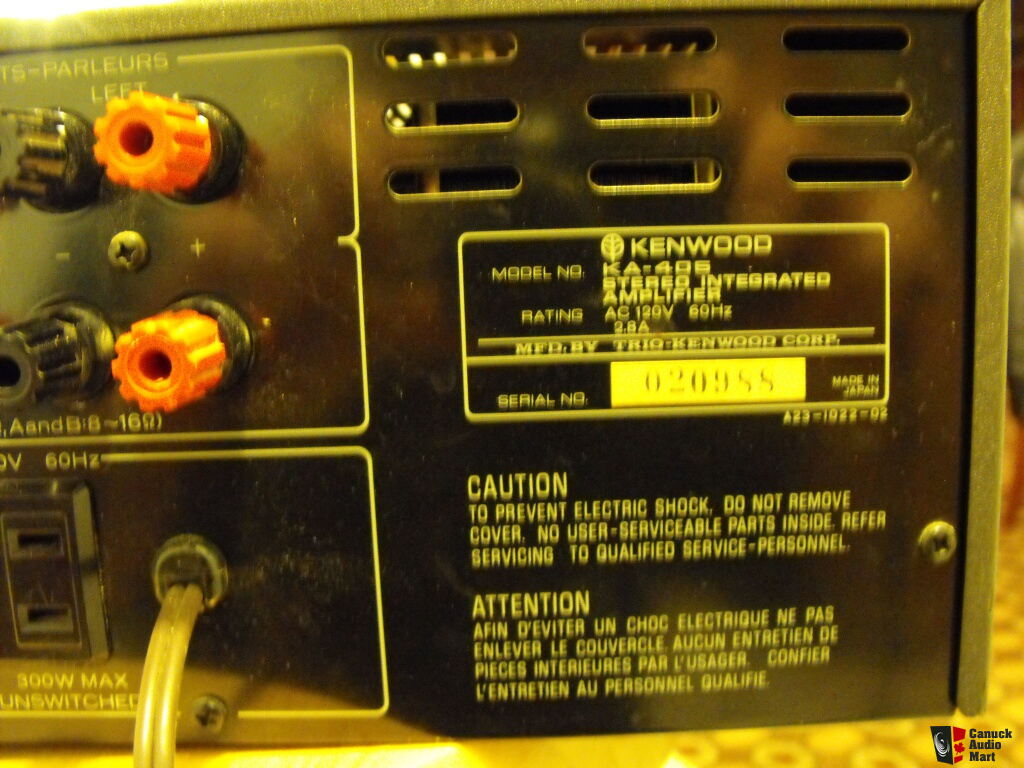Kenwood KA 405 Integrated Amplifier Photo #503361 - Canuck ... 100 amp cartridge fuse box 