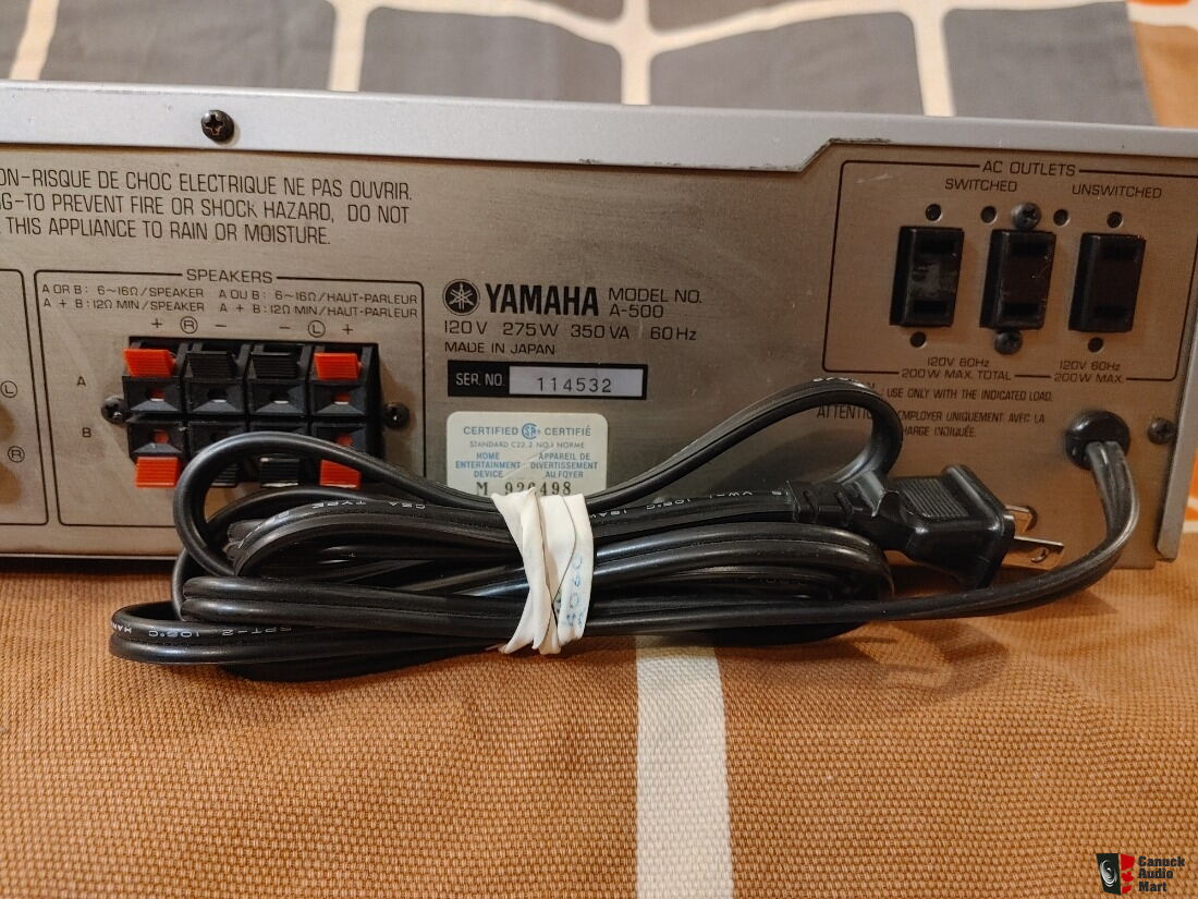 Yamaha A-500 Natural Sound Stereo Amplifier For Sale - Canuck