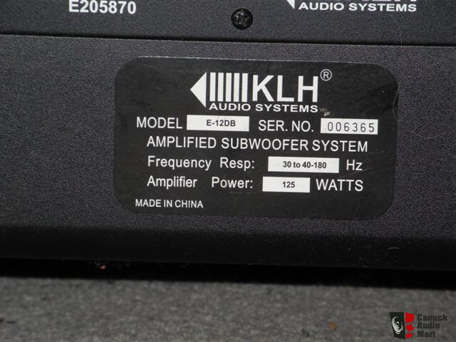 Klh subwoofer e store 12db