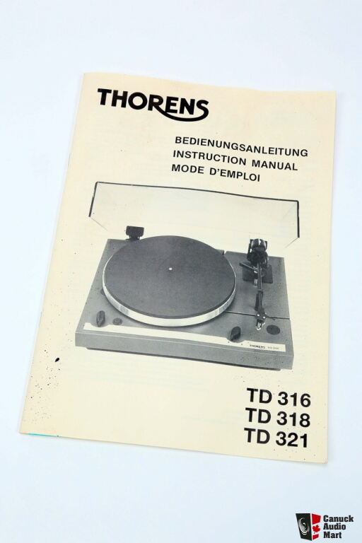 Bedienungsanleitung-Operating Instructions für Thorens TD 316 TD 318 
