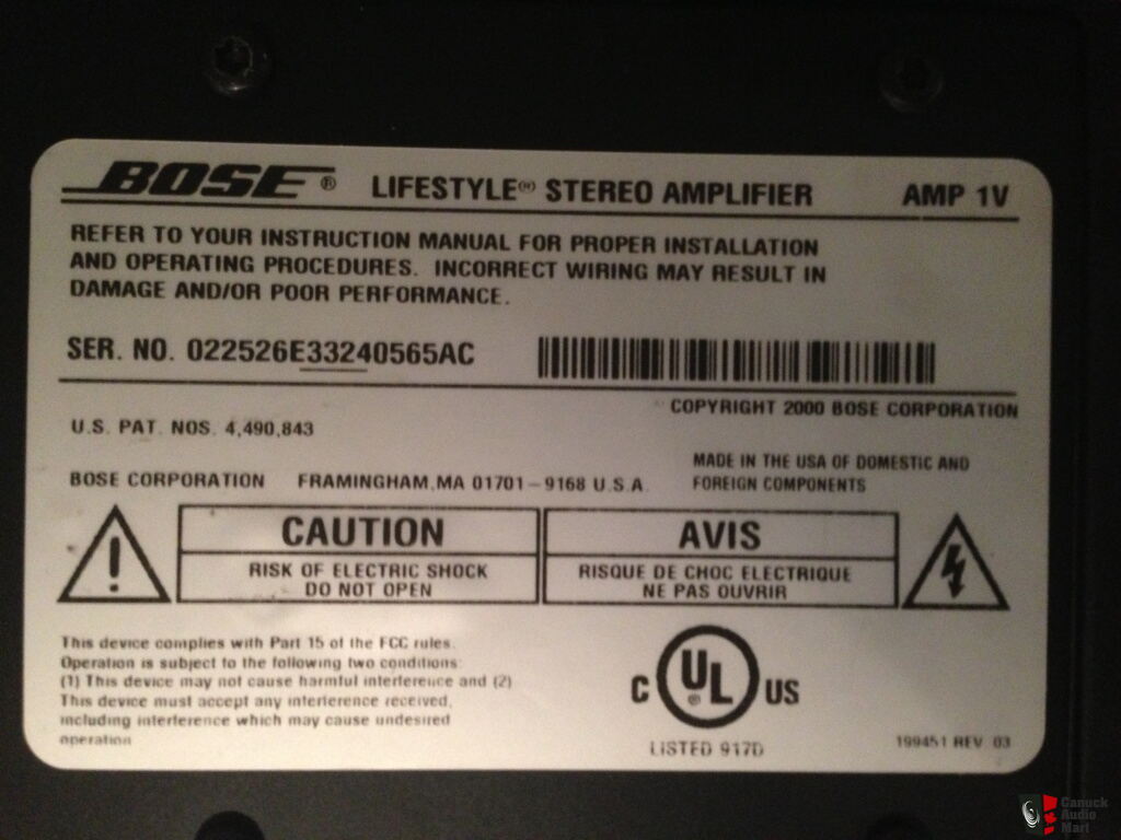bose lifestyle stereo amplifier amp 2v