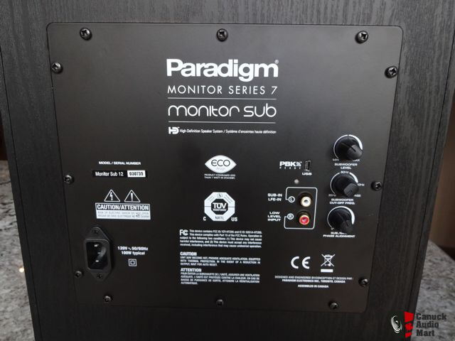 paradigm monitor 7 subwoofer