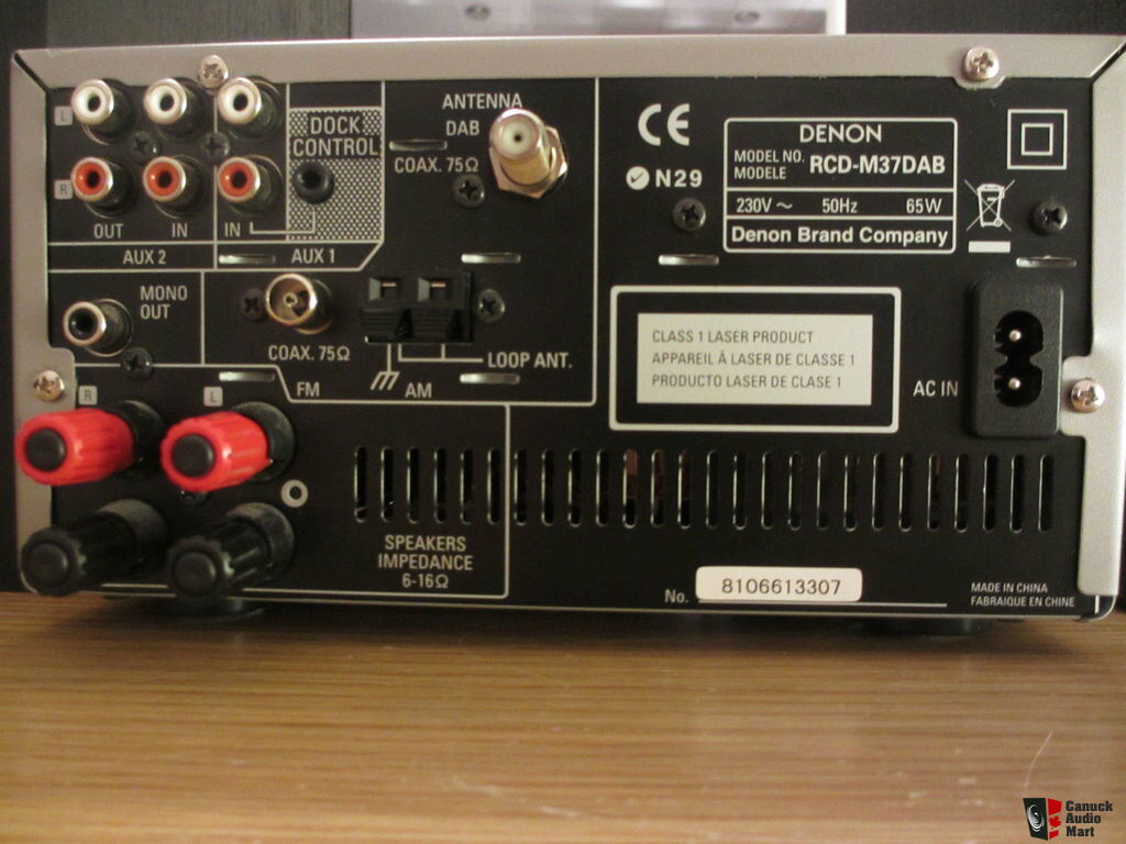 Denon RCD-M37 Micro Hi-Fi DAB System with 2 x Denon SC-M37 