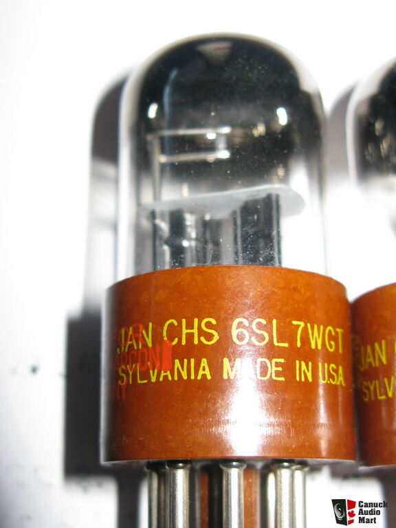 black plate brown base Sylvania 6SL7WGT vacuum tube